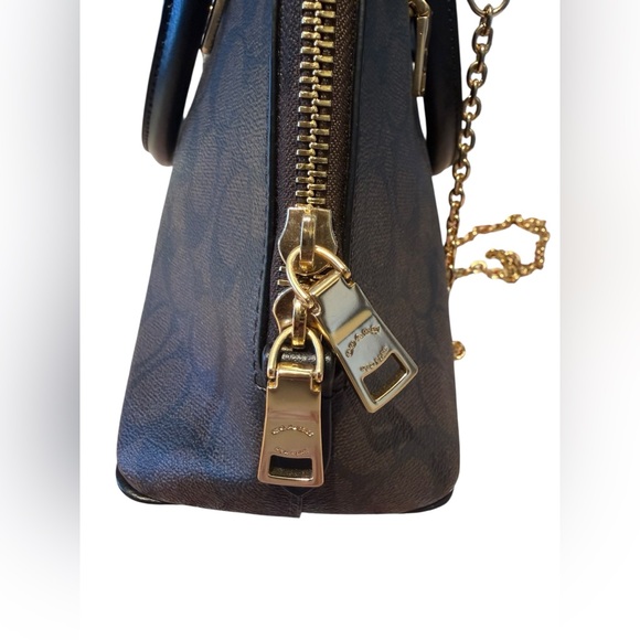 Coach Katy Satchel In Signature Canvas (IM/Brown Black) - Picture 5 of 10